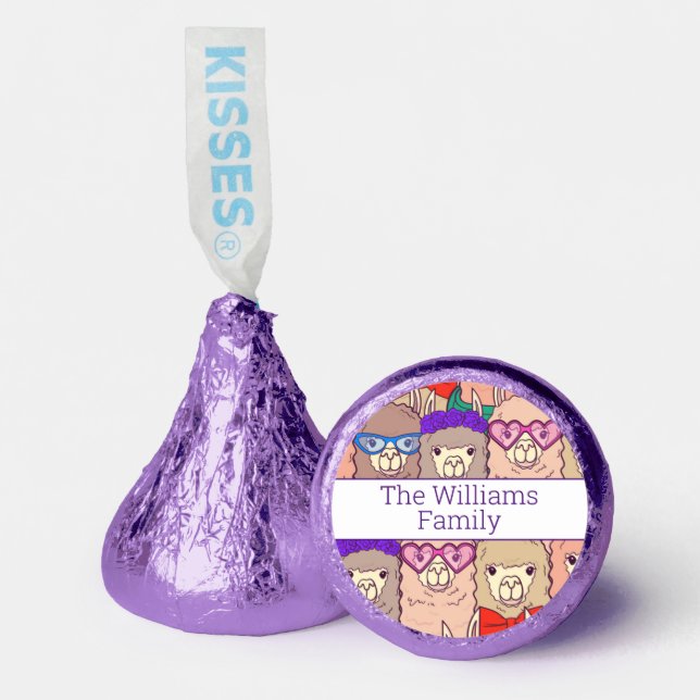 Trendy Dressed Llama Pattern Hershey®'s Kisses® (Front)