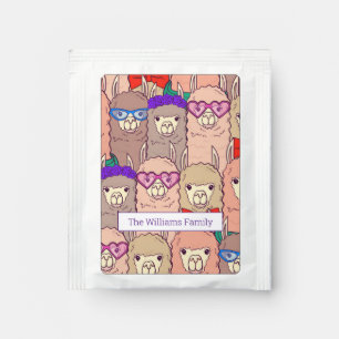 Trendy Dressed Llama Pattern Tea Bag Drink Mix