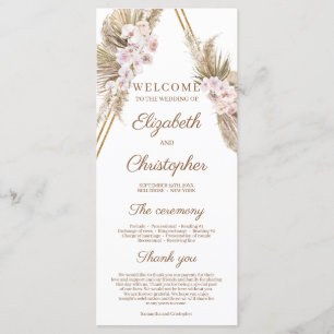 Trendy Dried Palm Pampas Grass Gold Arch Tropical Program