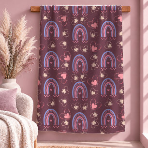 Trendy Dusty Pink Hearts Girlfriend Gift Blanket