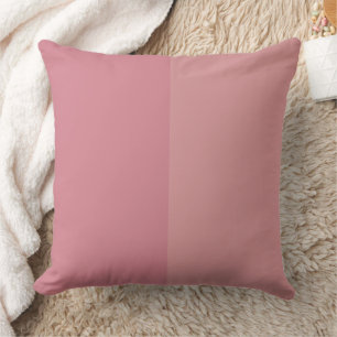Trendy Dusty Rose Color Blocking Fashion Throw Pillow