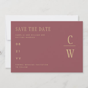 Trendy Dusty Rose Pink Gold Wedding SAVE THE DATE