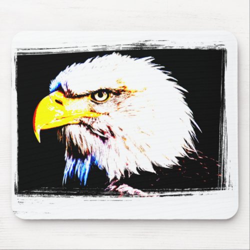 Trendy Eagle Head Pop Art Picture Template Mouse Pad