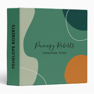 Trendy earth colors abstract organic shapes 3 ring binder