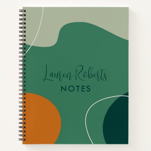 Trendy earth colors abstract organic shapes notebook