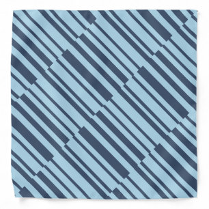 Trendy Earthy Blue Stripes Bandana