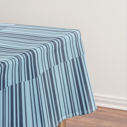 Trendy Earthy Blue Stripes Tablecloth