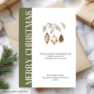 Trendy earthy colors Christmas greeting card