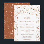 Trendy Earthy Terrazzo Artisan Frame Wedding Invitation<br><div class="desc">Trendy earth tone terrazzo pattern,  wedding invitation. Modern artisan stone pattern design in a rustic chic color palette of terracotta,  rust and sandy beige. Simple and elegant typography design style template in coordinating terracotta color fonts. Card features rust orange color backing and matching terrazzo pattern.</div>