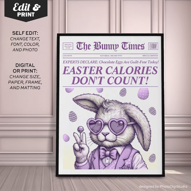 Trendy Easter Bunny Newspaper, Easter Decorations (Trendy Easter Bunny Newspaper, Easter Decorations)