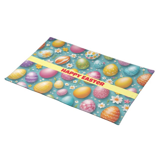 Trendy Eggs Easter Collection Cloth Placemat (On Table)