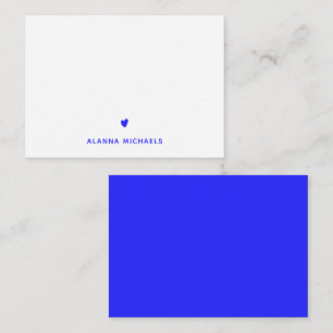 Trendy Electric Blue Heart Personalized Note Card