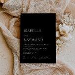 trendy elegance black and white wedding invitation<br><div class="desc">trendy elegant wedding invite template,  modern text design with black and white colors,  add your own details and QR code.</div>