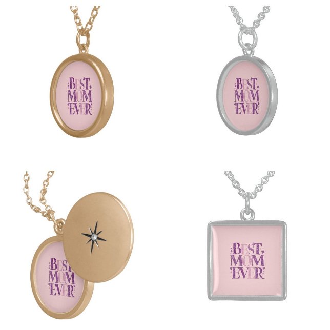 Trendy Elegant Best Mom Ever Sterling Silver Necklace (best mom ever necklaces Trendy Typography)