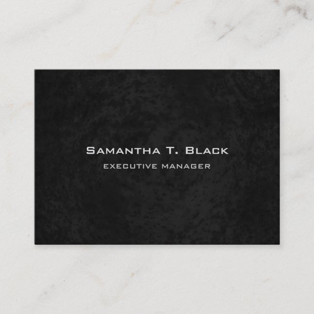Trendy Elegant Black Gray Executive Manager Business Card (Front)