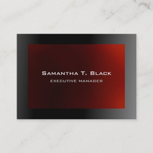 Trendy Elegant Black Gray Red Executive Manager Business Card