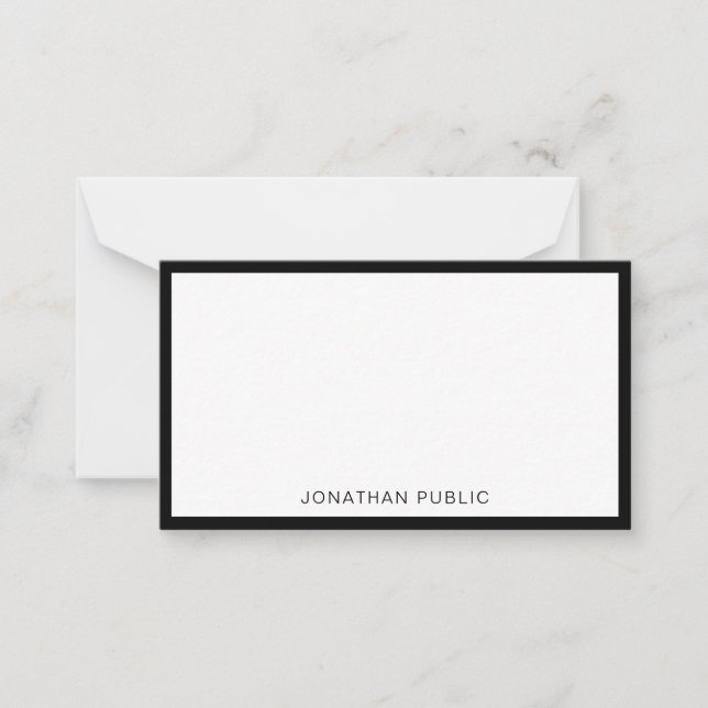 Trendy Elegant Black White Minimalist Template (Front)