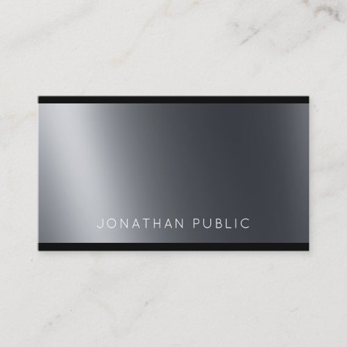 Trendy Elegant Black White Modern Top Professional Business Card