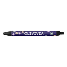 TRENDY Elegant Blue Flower PATTERN Pen