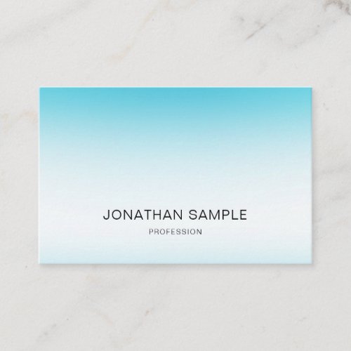 Trendy Elegant Blue Modern Minimalist Plain Luxury Business Card