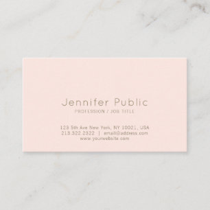 Trendy Elegant Blush Pink Simple Chic Design Business Card