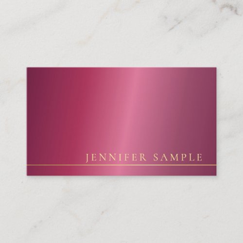 Trendy Elegant Bordeaux Modern Clean Plain Luxury Business Card