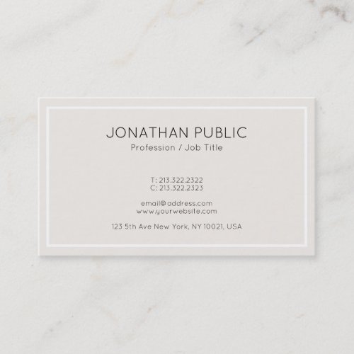 Trendy Elegant Color Clean Design Professional Business Card