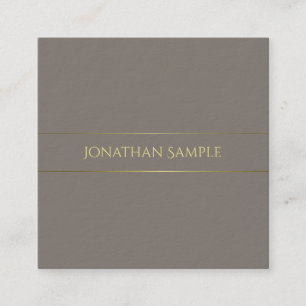 Trendy Elegant Color Gold Chic Design Plain Luxury Square Business Card