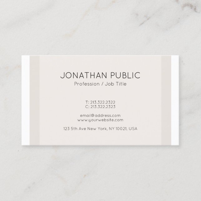 Trendy Elegant Colors Minimalist Professional Business Card (Front)