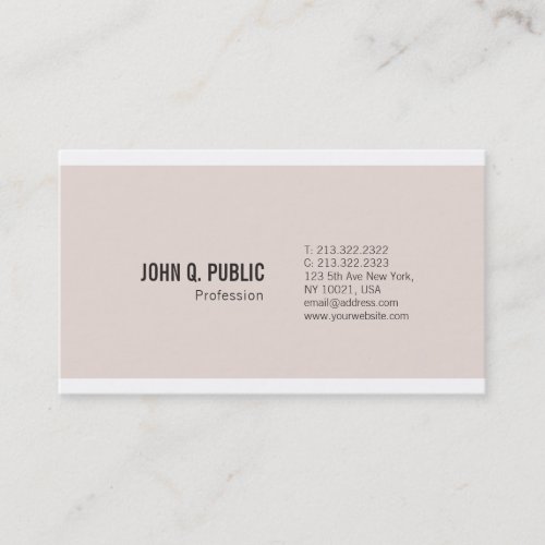 Trendy Elegant Colors Modern Simple Chic Plain Business Card