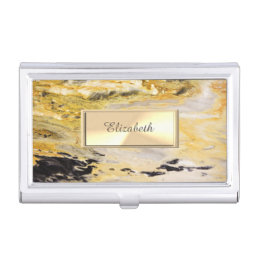 Trendy Elegant Cool Marble,Frame Business Card Case