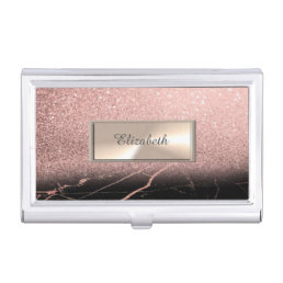 Trendy Elegant Cool Marble,Glitter,Frame Business Card Case