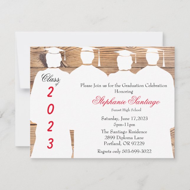 Trendy Elegant Country Graduation Announcement (Front)