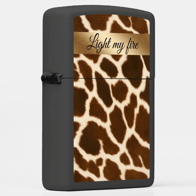 Trendy Elegant Cow Faux Leather Collection Zippo Lighter (Right)