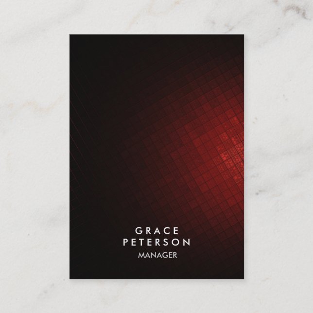 Trendy Elegant Dark Red Tiles Professional Modern Business Card (Front)