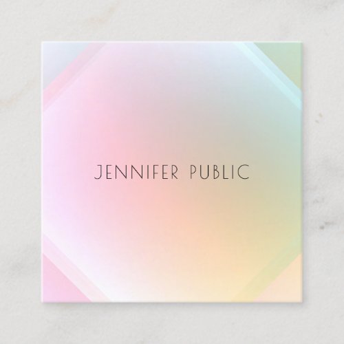 Trendy Elegant Design Modern Colorful Template Square Business Card
