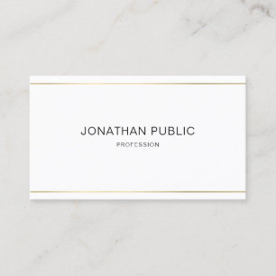 Trendy Elegant Design Modern Sleek Gold Striped Business Card