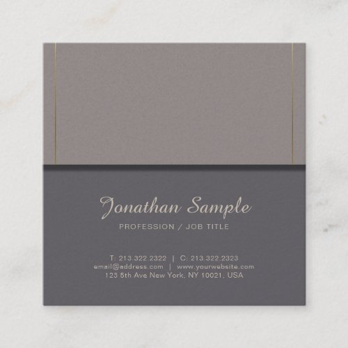 Trendy Elegant Director Manager Elite Plain Luxury Square Business Card