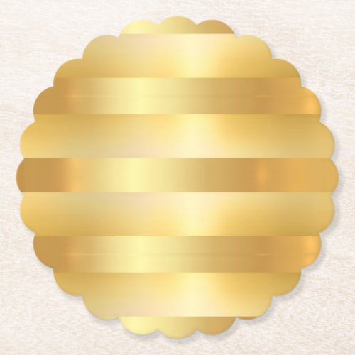 Trendy Elegant Faux Gold Blank Modern Template Paper Coaster
