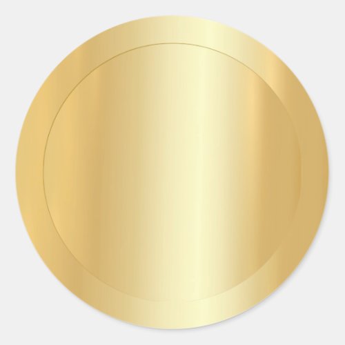 Trendy Elegant Faux Gold Modern Blank Template Classic Round Sticker