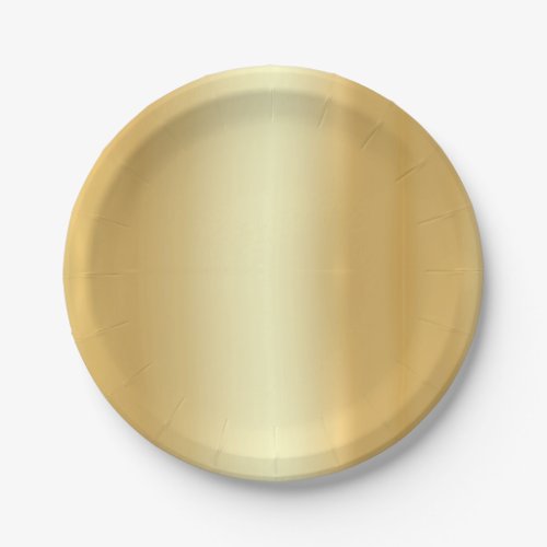Trendy Elegant Faux Gold Simple Design Template Paper Plates