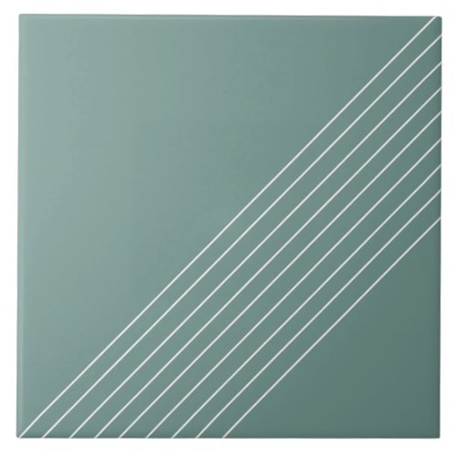Trendy Elegant Geometric Chic On Sage Green Ceramic Tile