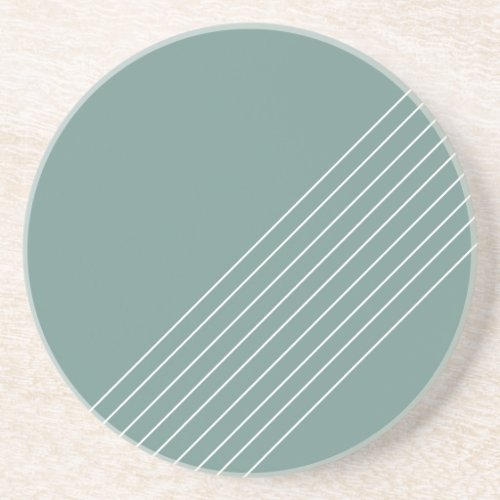 Trendy Elegant Geometric Chic On Sage Green Coaster