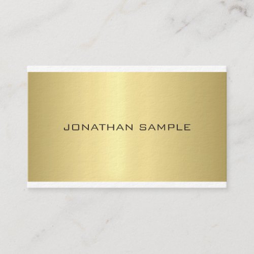 Trendy Elegant Glamorous Modern Plain Gold Luxury Business Card