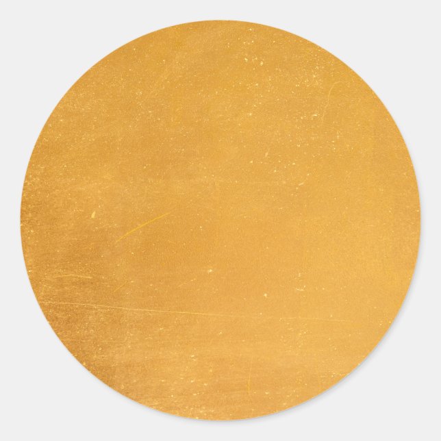 Trendy Elegant Glamour Faux Gold  Classic Round Sticker (Front)