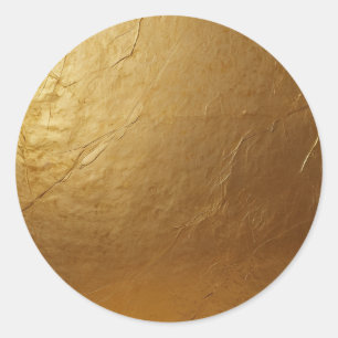 Trendy Elegant Glamour Faux Gold Classic Round Sticker