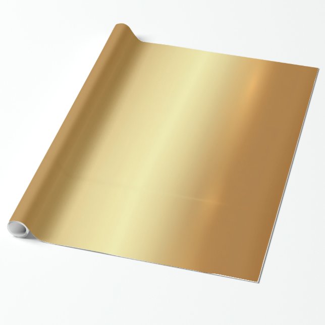 Trendy Elegant Gold Glamorous Template Gift Glossy Wrapping Paper (Unrolled)