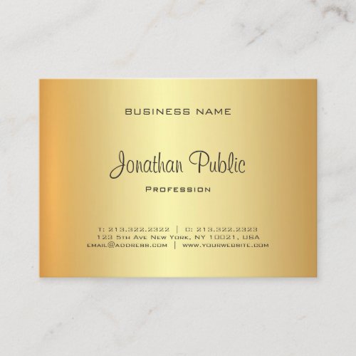 Trendy Elegant Gold Look Modern Professional Luxe Business Card