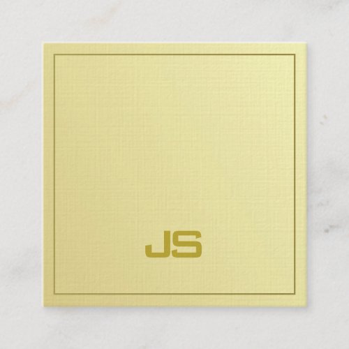 Trendy Elegant Gold Look Monogram Plain Luxury Square Business Card