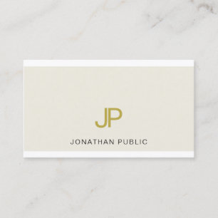 Trendy Elegant Gold Monogram Design Modern Luxury Business Card